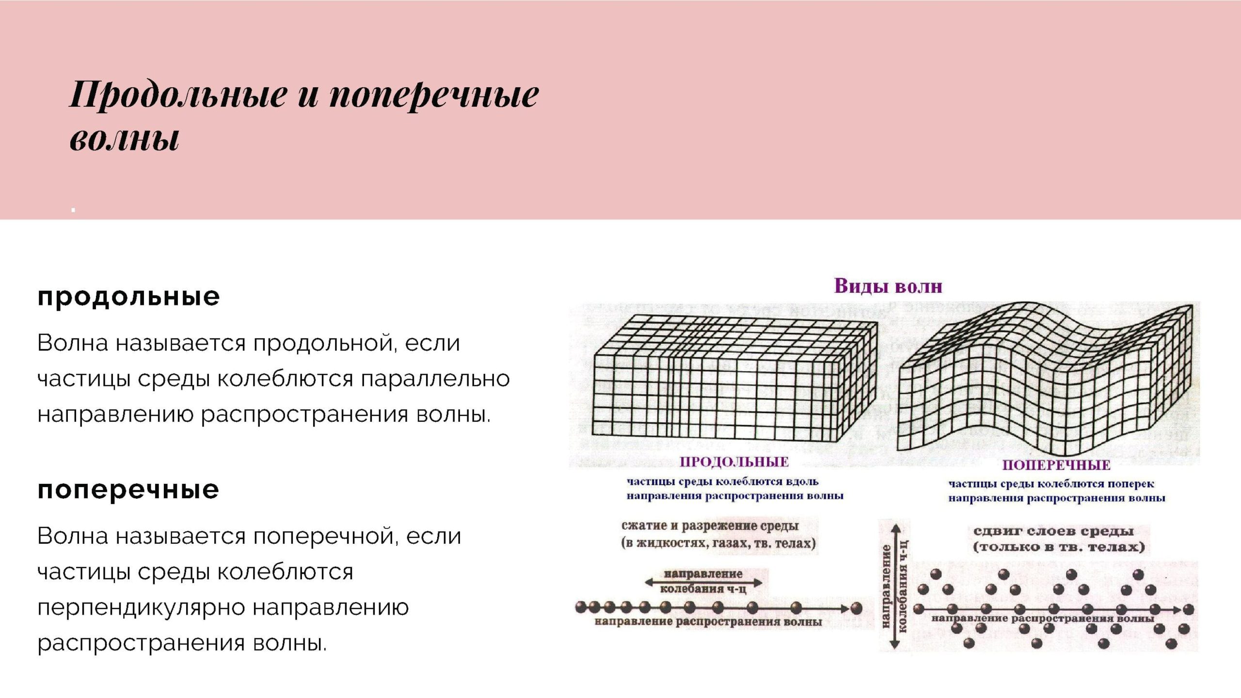 Продольные и поперечные волны в физике