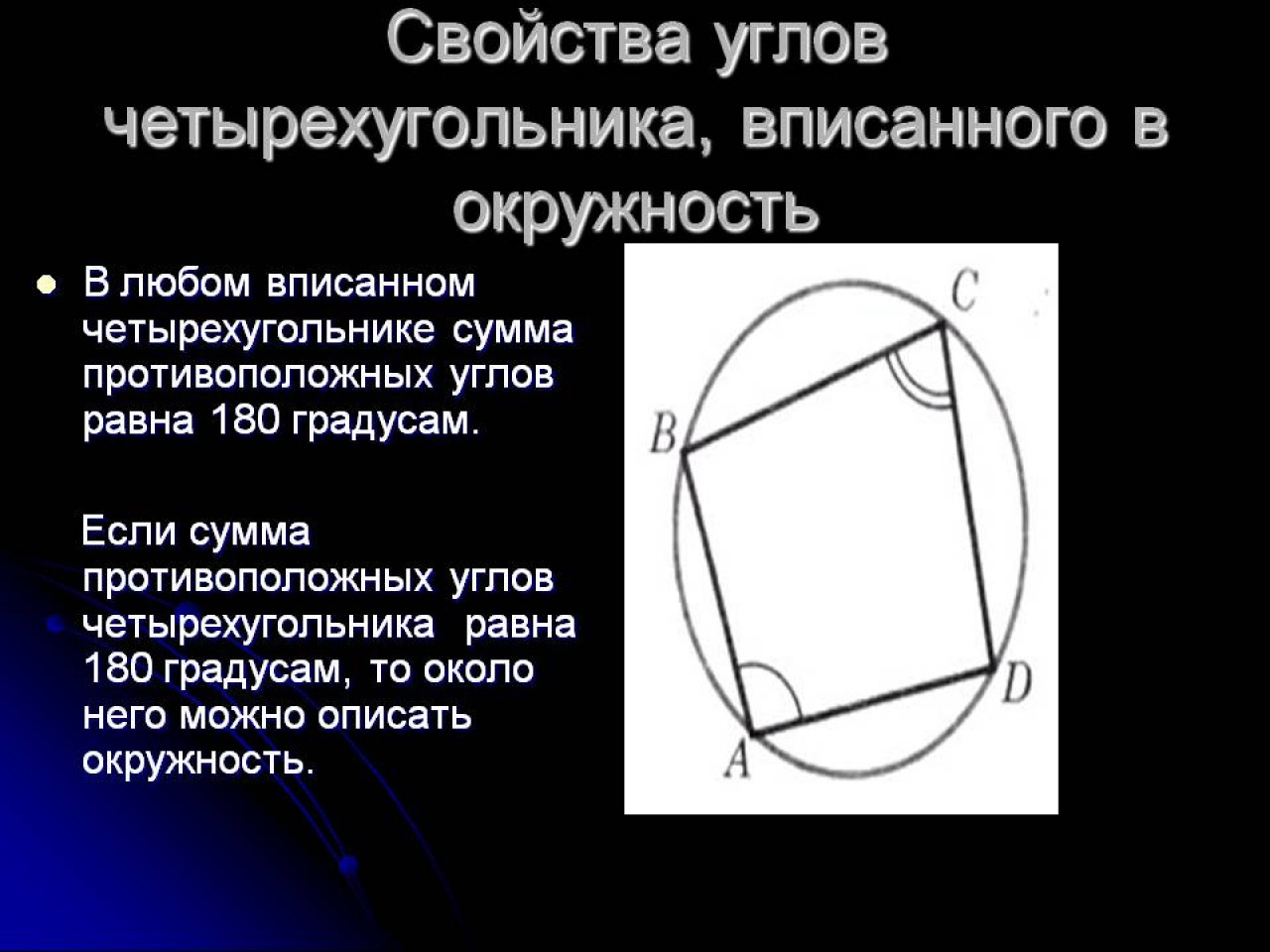Свойства вписанной окружности, с примерами