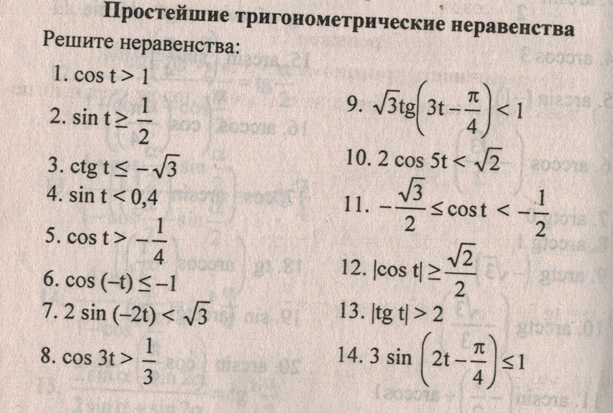 Тригонометрические уравнения, примеры решений