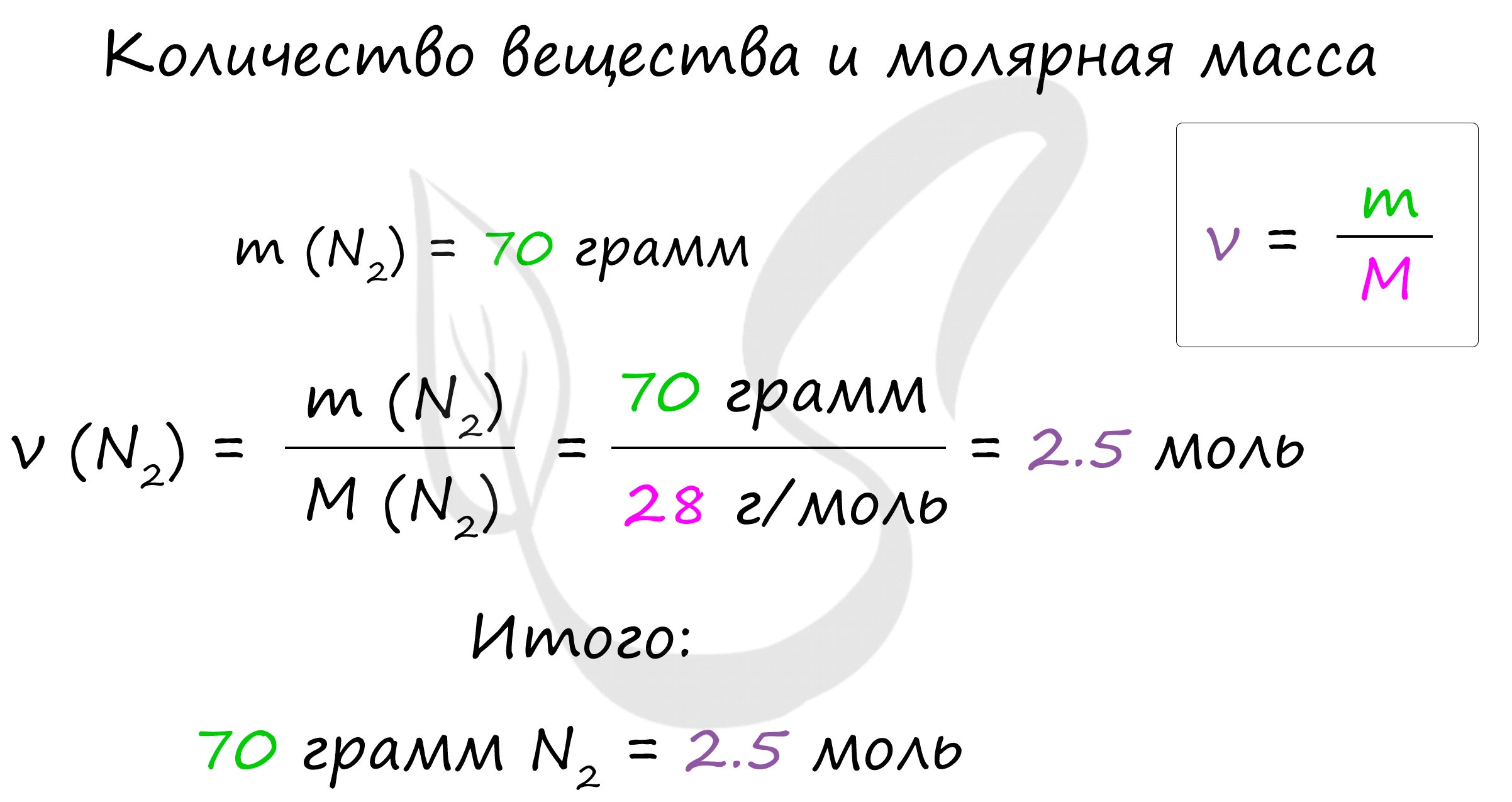 Молярная масса калия (k), формула и примеры