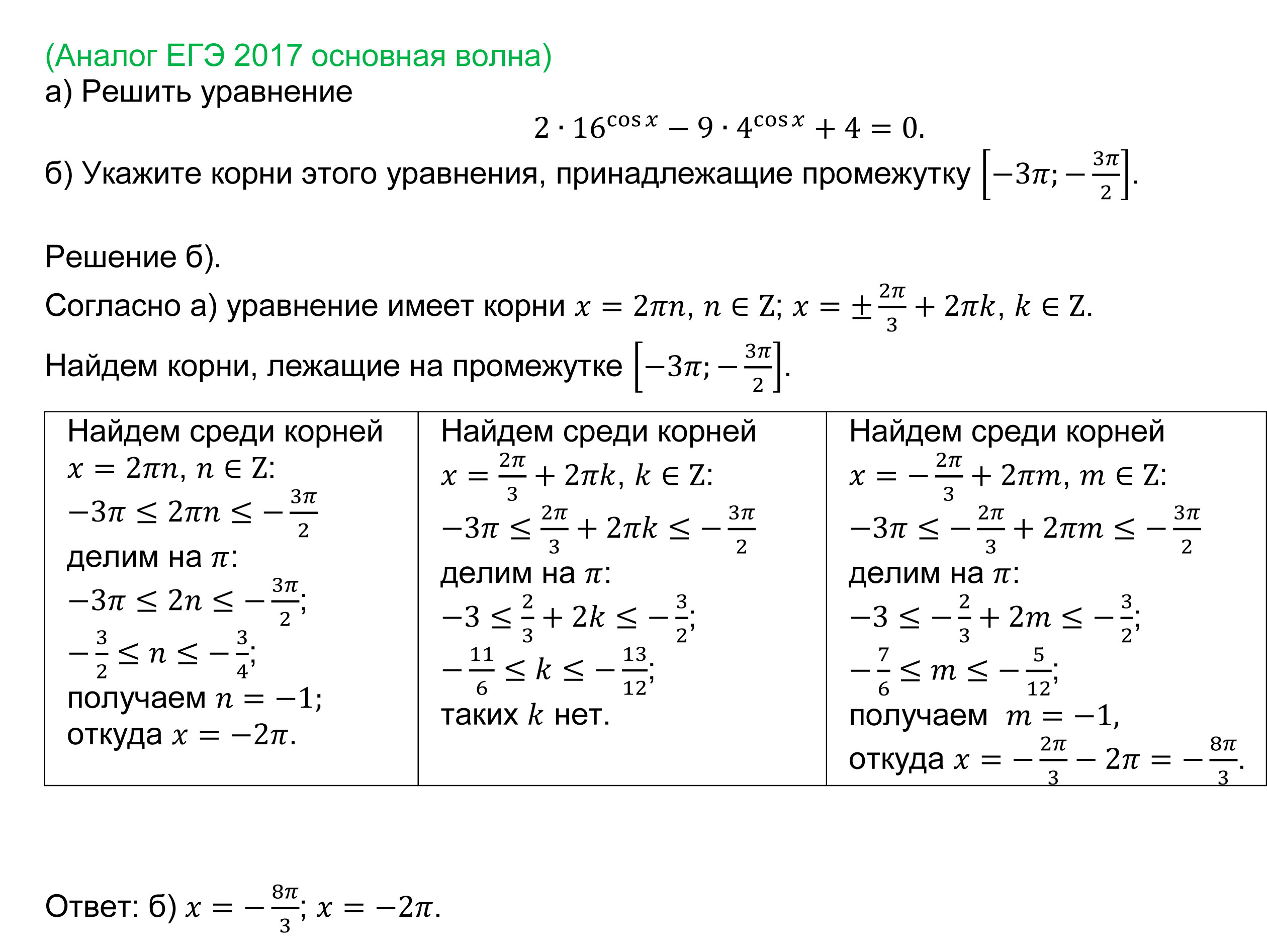 Тригонометрические уравнения, примеры решений